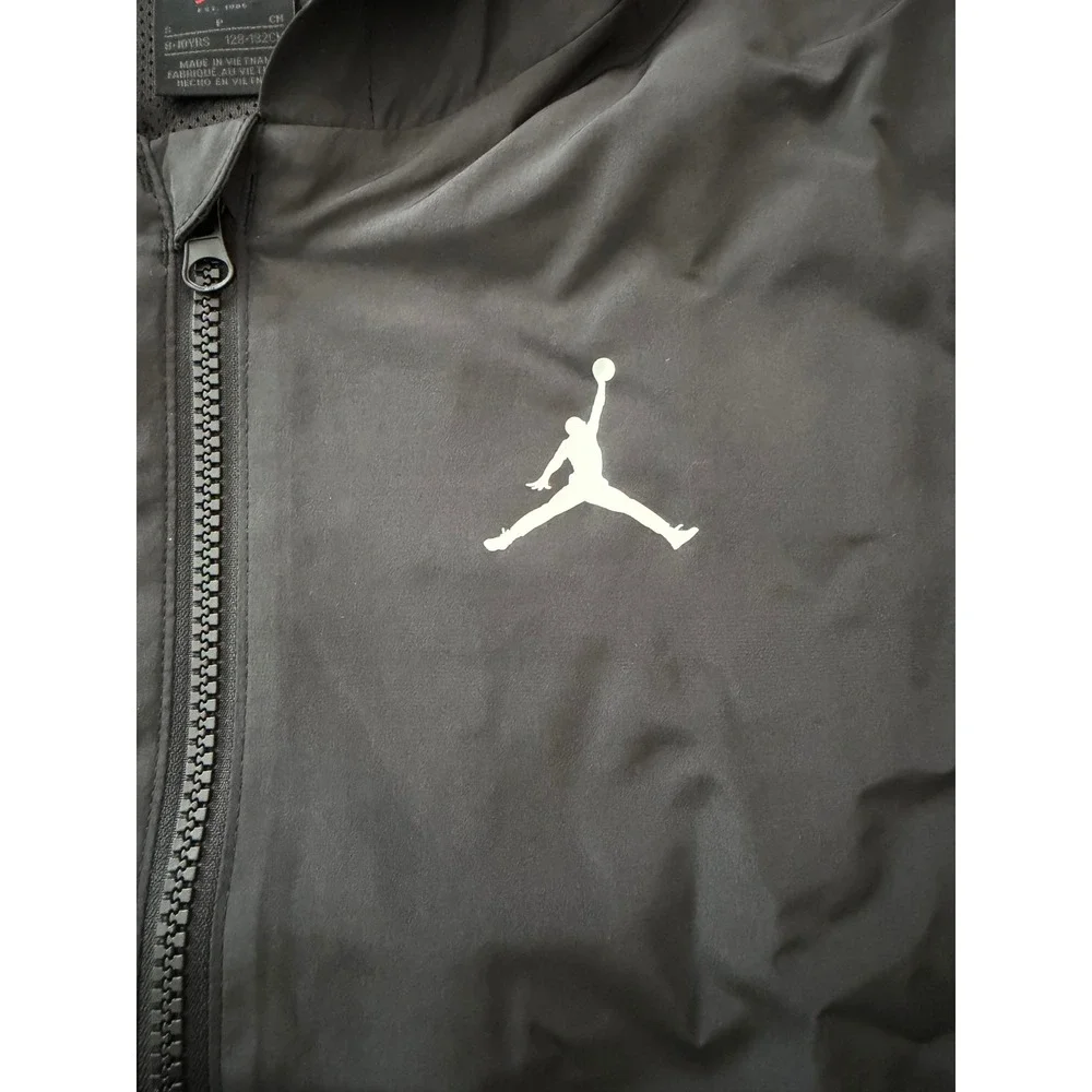 Jordan Boys Jumpman Windbreaker Jacket Black Dri-FIT 95C720-023 Size S 8-10Y